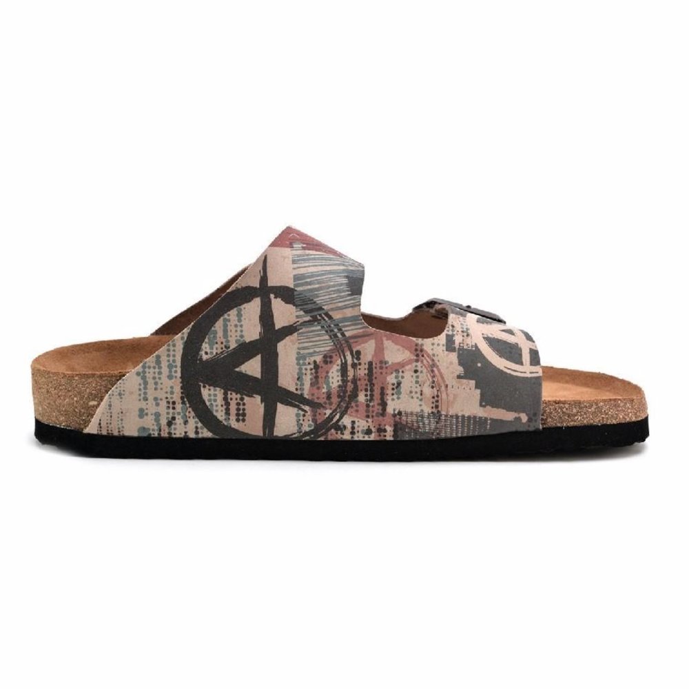 Goby Shoes - Genuine Leather Graffiti Sandals - Picture 4 of 5